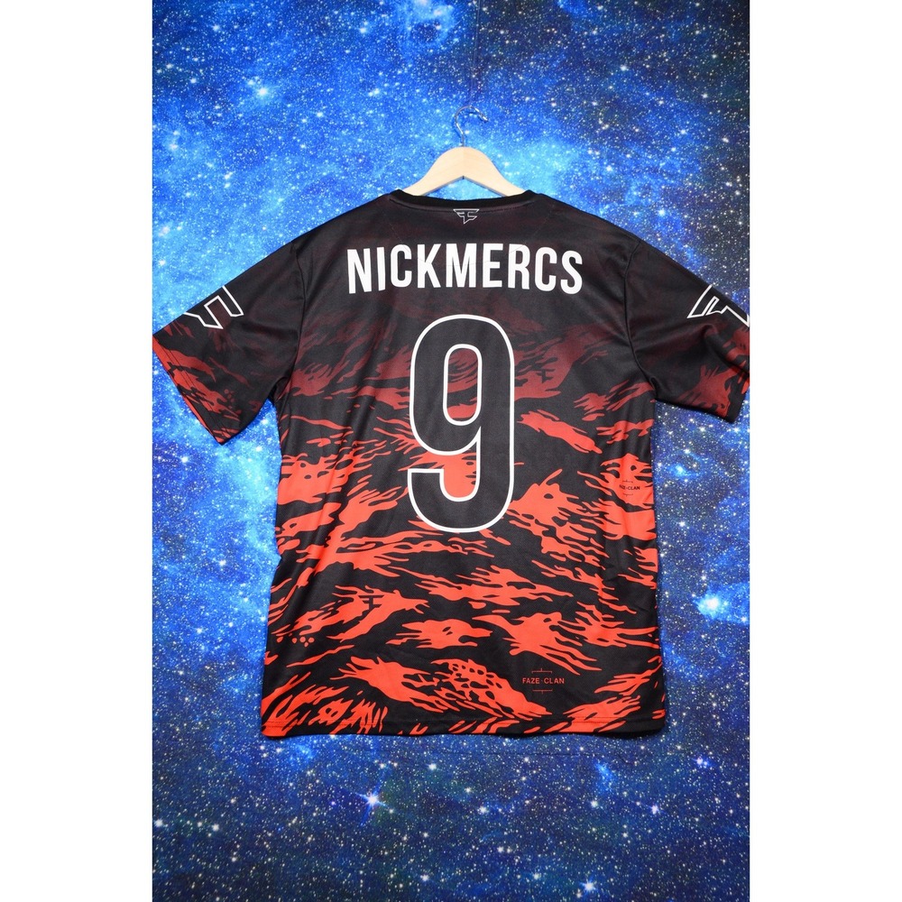 FaZe Clan‎ Shirt Mens Large Black Red Esports Jersey Nickmercs 9 Gamer Twitch
